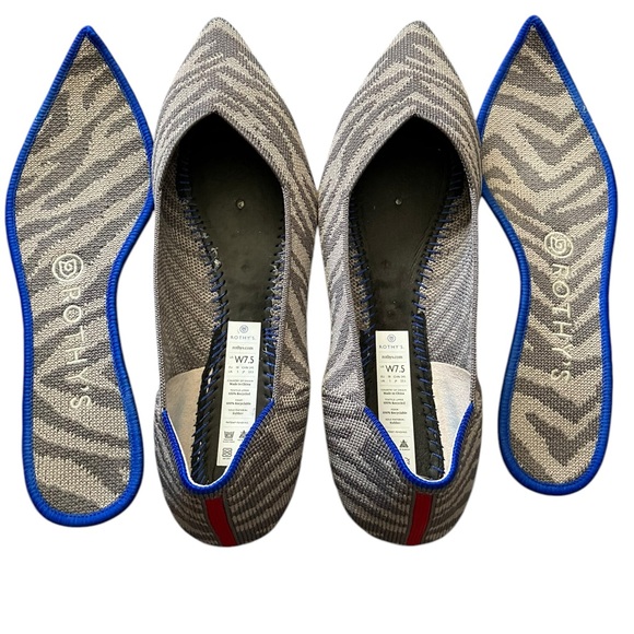 Rothy's the point gray Zebra RETIRED flats - Picture 3 of 8